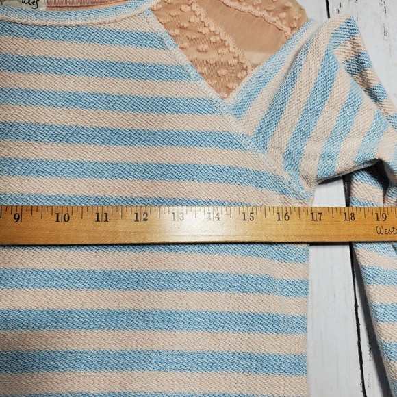Maison Jules peach & Blue Chiffon Detail Sweater Size Small Polyester Cotton - Picture 5 of 8